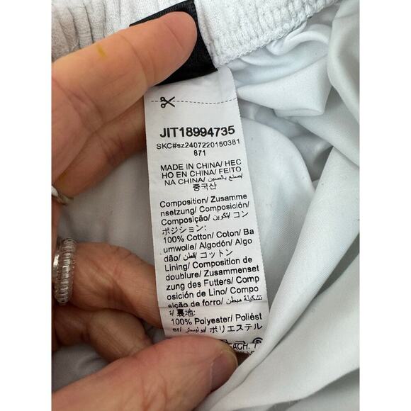 Waffle Knit Pants 100% Cotton Drawstring White Pockets Shein Size 2 XS - Picture 6 of 8